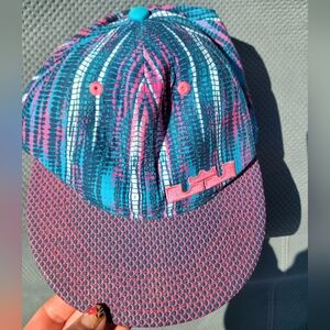 NIKE TRUE Lebron James Hat Pink Blue Snakeskin Bill Snapback Cap Crown Logo NWOT
